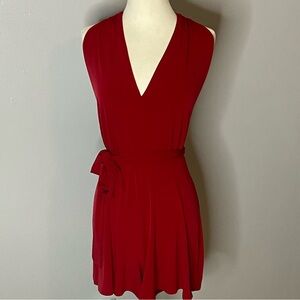 Express Deep Red V-Neck Romper